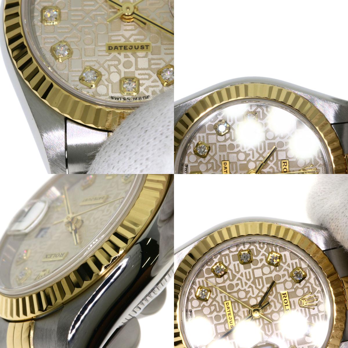 ROLEX ロレックス 79173G デイトジャスト 10P ダイヤモンド 腕時計 SS レディース 中古