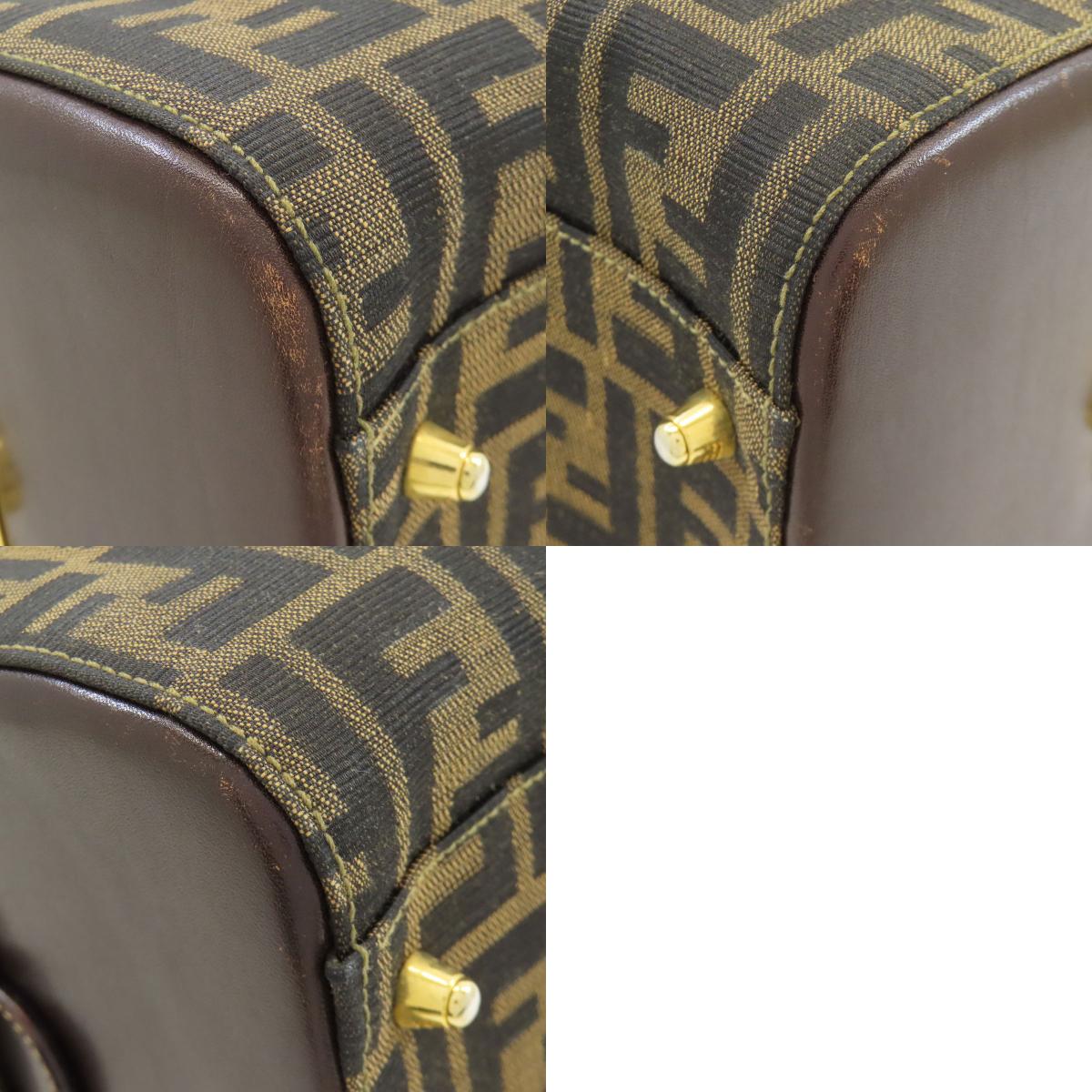 FENDI フェンディ ミニボストン ズッカ柄 ハンドバッグ キャンバス レディース 中古