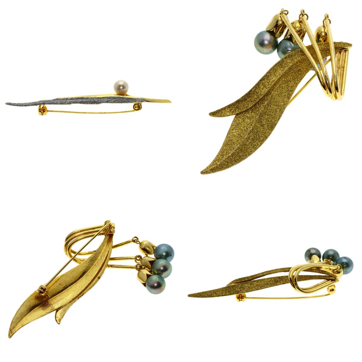 SELECT JEWELRY セレクトジュエリー パール 真珠 フェイクパール エナメル ブローチ8点セット ブローチ SV レディース 中古