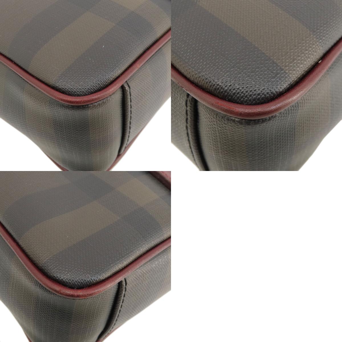 BURBERRY バーバリー チェック柄 2WAY ハンドバッグ PVC レディース 中古