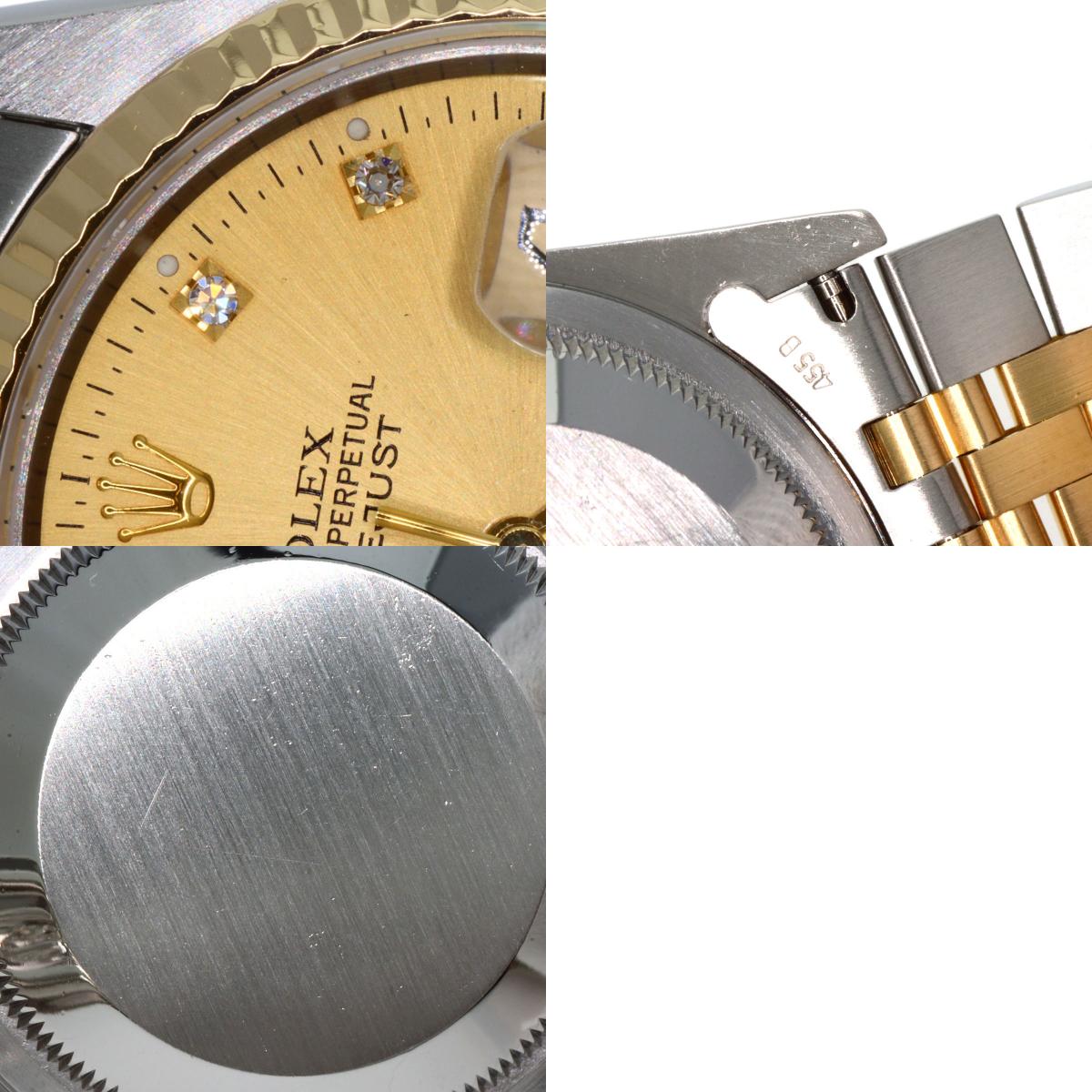 ROLEX ロレックス 16233G デイトジャスト 10P ダイヤモンド 腕時計 SS メンズ 中古
