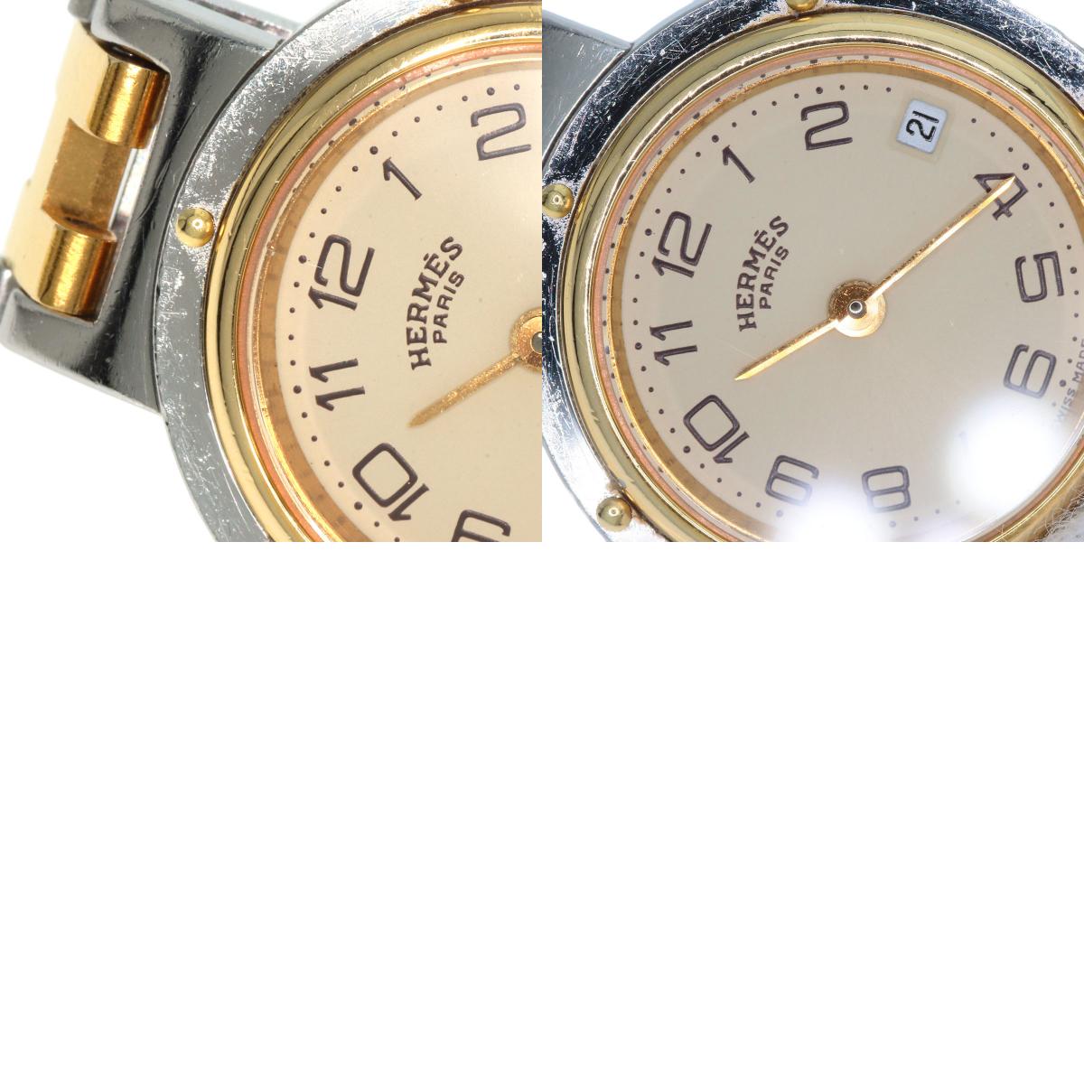 HERMES エルメス クリッパー 旧ベルト 腕時計 SS レディース 中古