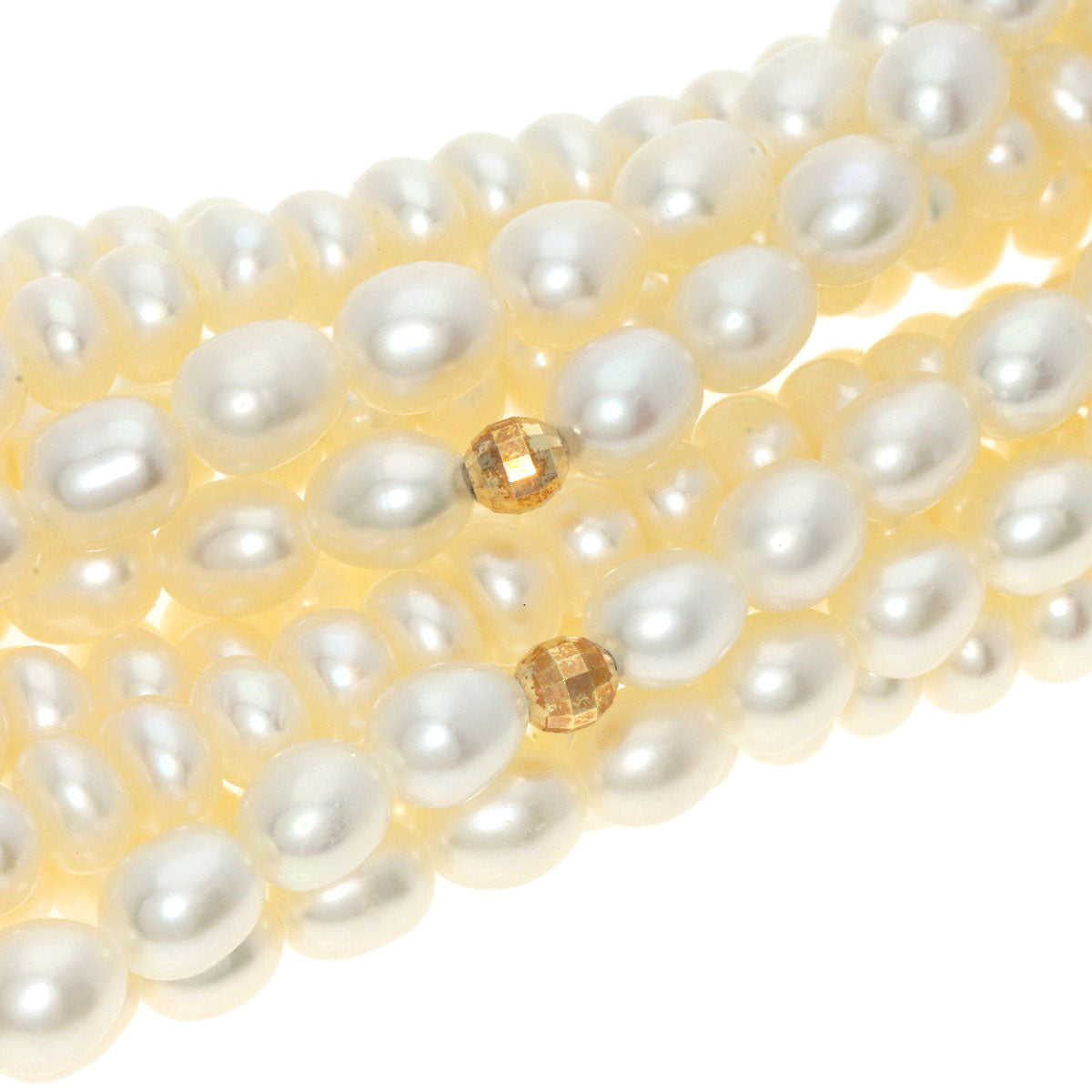 SELECT JEWELRY セレクトジュエリー 淡水パール 真珠 6連 ネックレス SV レディース 中古