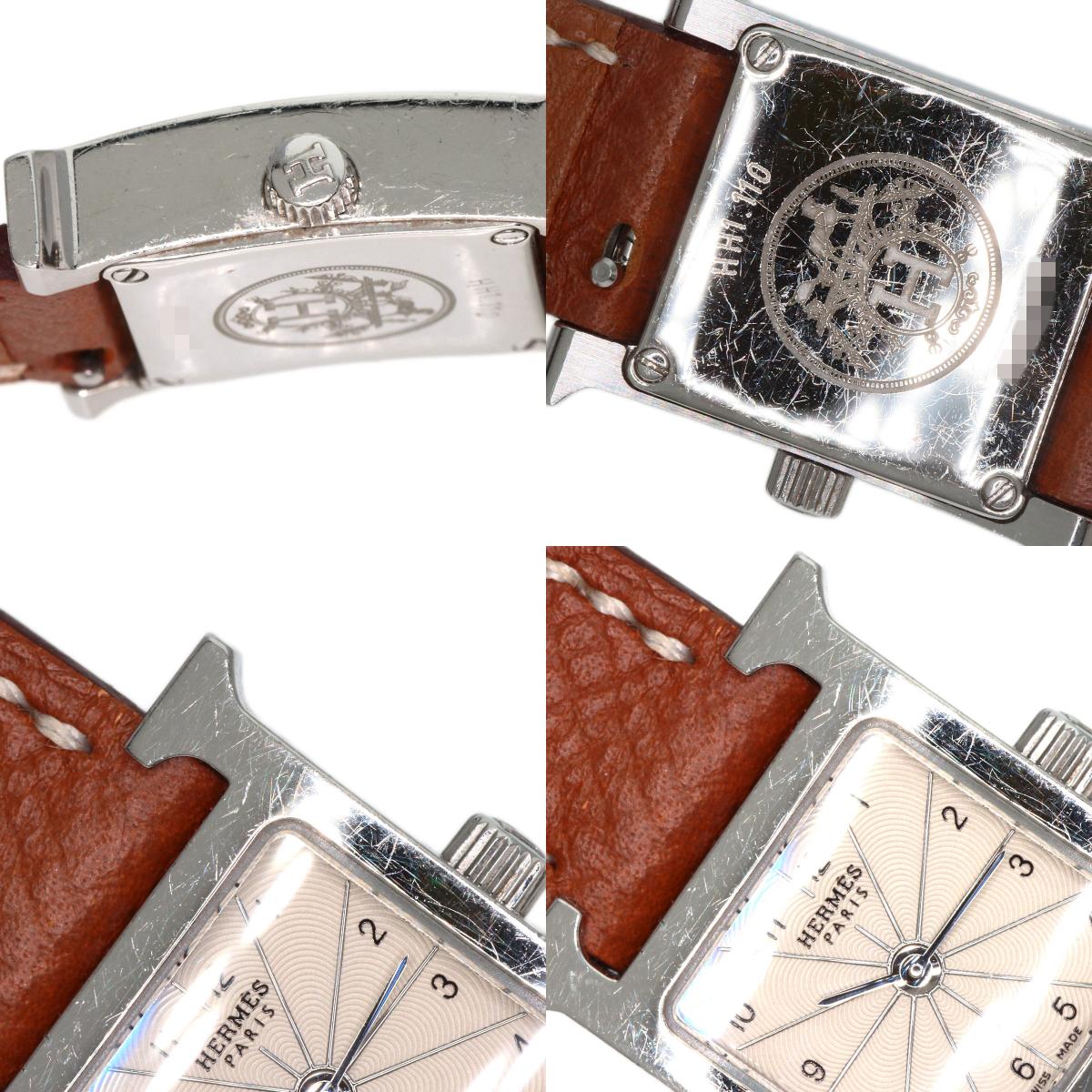 HERMES エルメス HH1.110 Hウォッチ ミニ 腕時計 SS レディース 中古