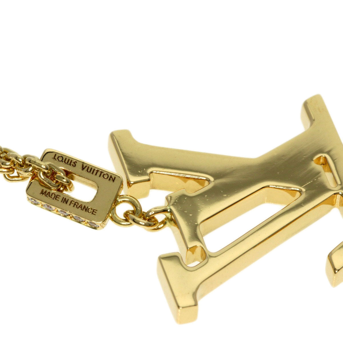 LOUIS VUITTON ルイヴィトン パンダンティフ ロゴ ダイヤモンド ネックレス K18YG レディース 中古