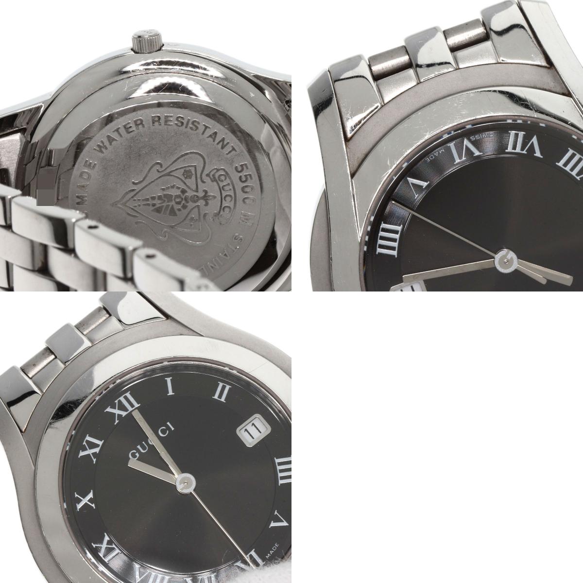 GUCCI グッチ 5500M ラウンドフェイス 腕時計 SS メンズ 中古