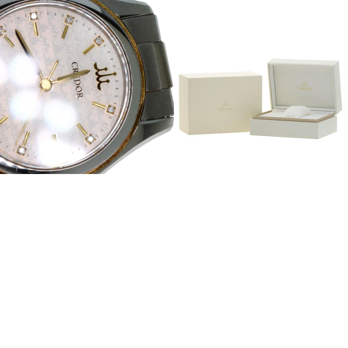 SEIKO セイコー GSAS058 クレドール シグノ GSAS058 腕時計 SS レディース 中古