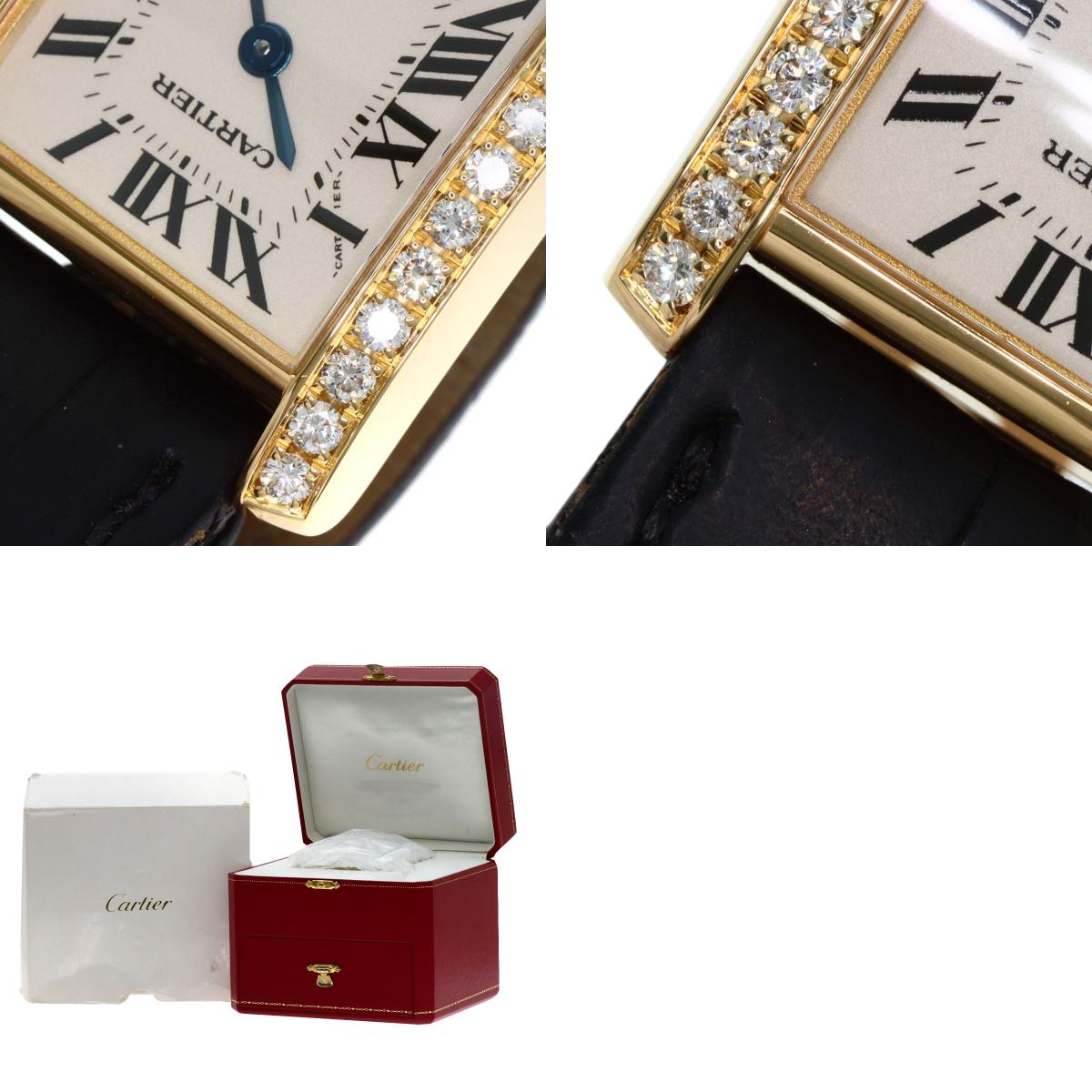 CARTIER カルティエ WE100151 タンクフランセーズ SM 腕時計 K18YG レディース 中古