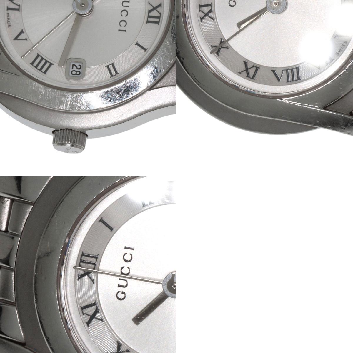 GUCCI グッチ 5500L ラウンドフェイス 腕時計 SS レディース 中古