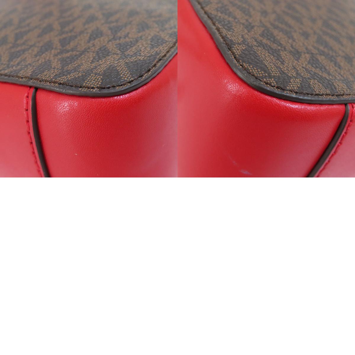 Michael Kors マイケルコース ストライプ MKシグネチャー ショルダーバッグ PVC レディース 中古