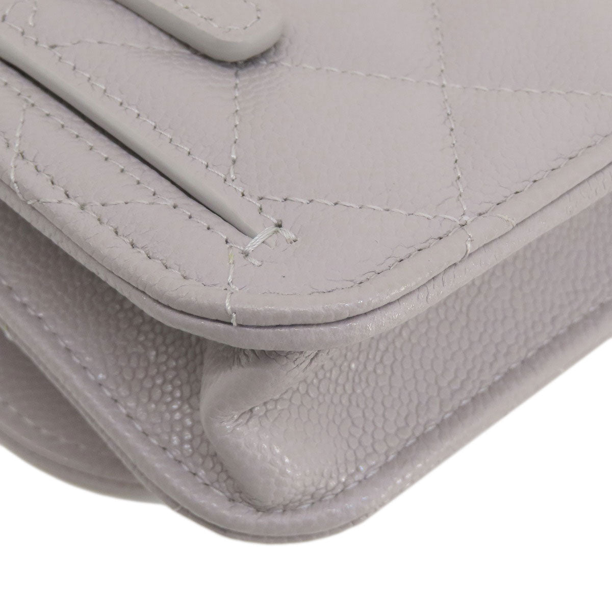 CHANEL シャネル チェーンウォレット マトラッセ ゴールド金具 長財布(小銭入れあり) グレインド カーフスキン レディース 中古