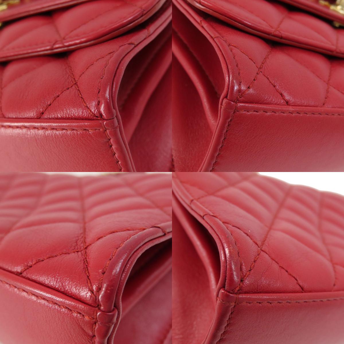 CHANEL シャネル チェーンショルダー マトラッセ シルバー金具 ショルダーバッグ ラムスキン レディース 中古
