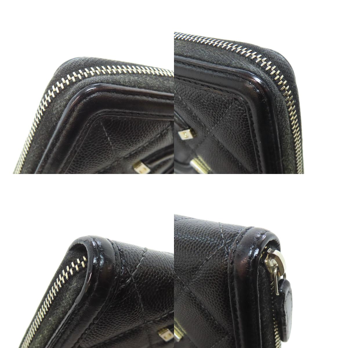CHANEL シャネル マトラッセ ゴールド金具 長財布(小銭入れあり) グレインド カーフスキン レディース 中古