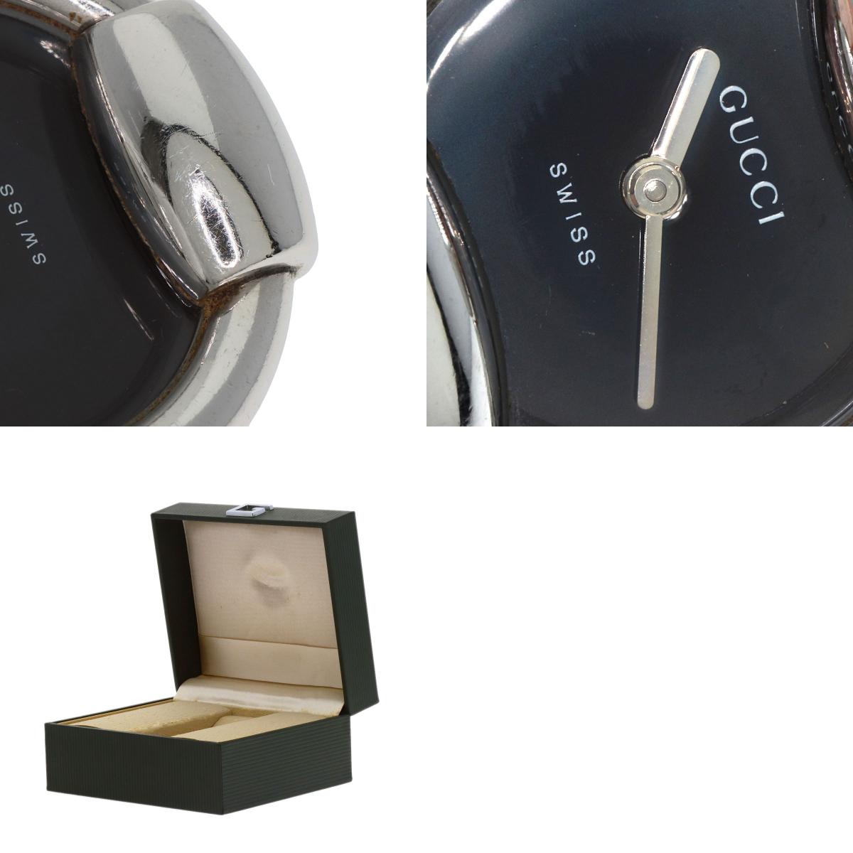 GUCCI グッチ 1400L ラウンドフェイス バングル 腕時計 SS レディース 中古