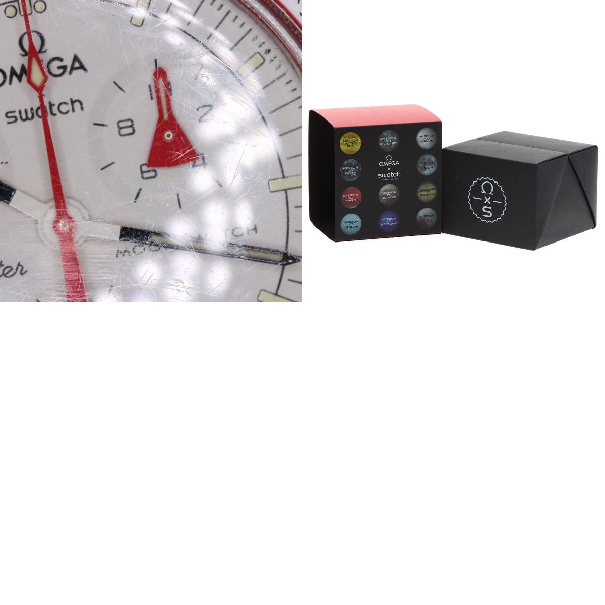 Swatch スウォッチ SO33R100 オメガ ムーンスウォッチ MISSION TO MARS 腕時計 セラミック メンズ 中古