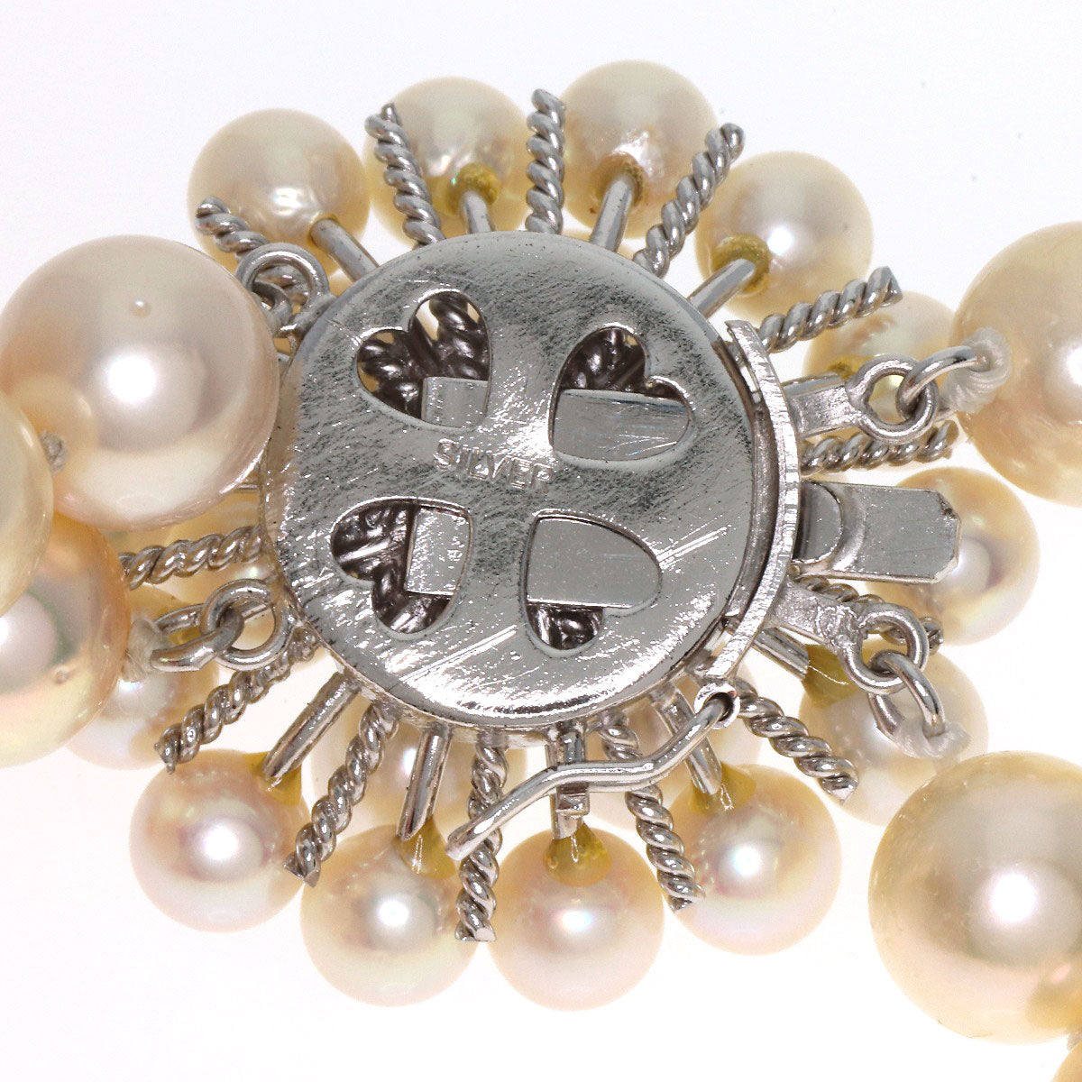 SELECT JEWELRY セレクトジュエリー アコヤパール 真珠 2連 ネックレス SV レディース 中古