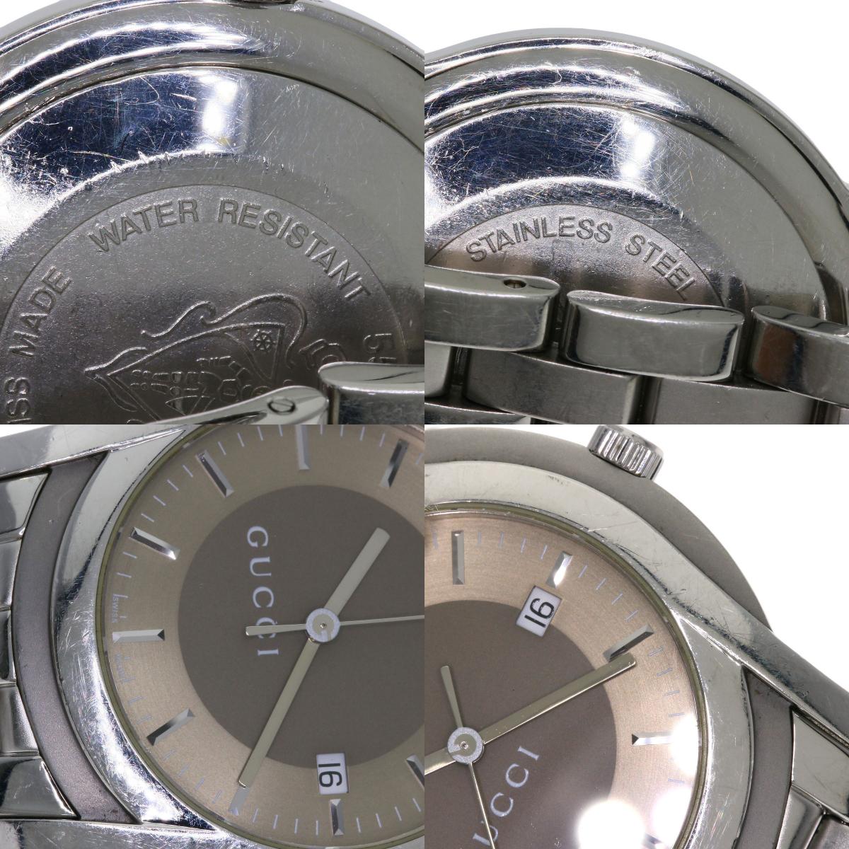 GUCCI グッチ 5500XL ラウンドフェイス 腕時計 SS メンズ 中古