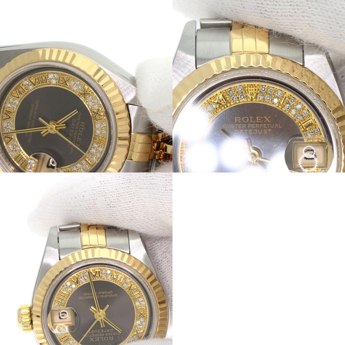 ROLEX ロレックス 79173MR デイトジャスト ミリヤード ダイヤモンド 腕時計 SS レディース 中古
