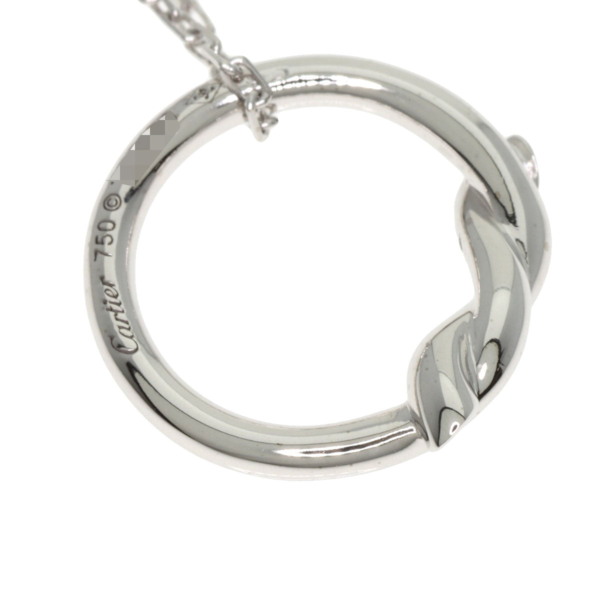 CARTIER カルティエ アントルラセ ダイヤモンド ネックレス K18WG レディース 中古