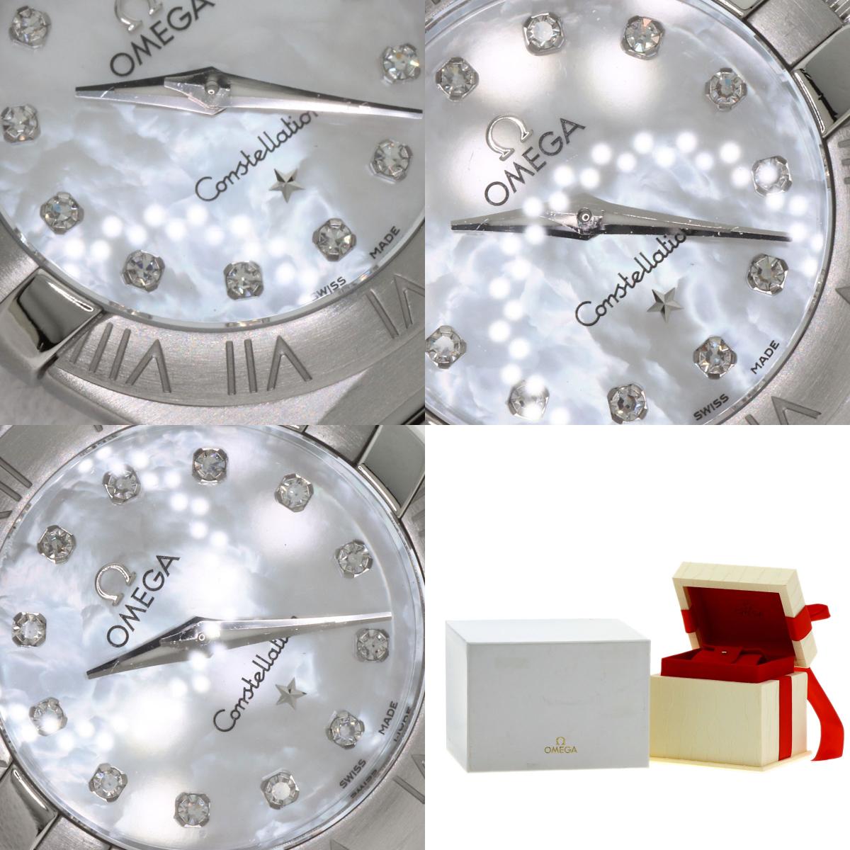 OMEGA オメガ 123.10.24.60.55.001 コンステレーション ブラッシュ 12P ダイヤモンド 腕時計 SS レディース 中古