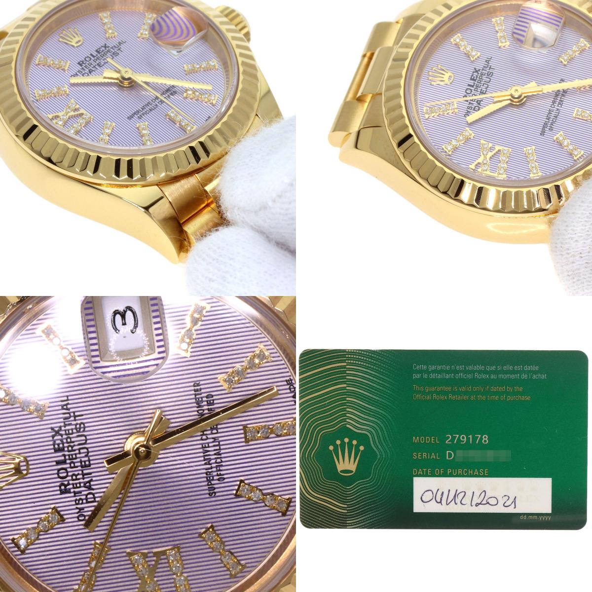ロレックス 279178G デイトジャスト ライラックタペストリー ダイヤモンドインデックス 腕時計 中古 商品画像20
