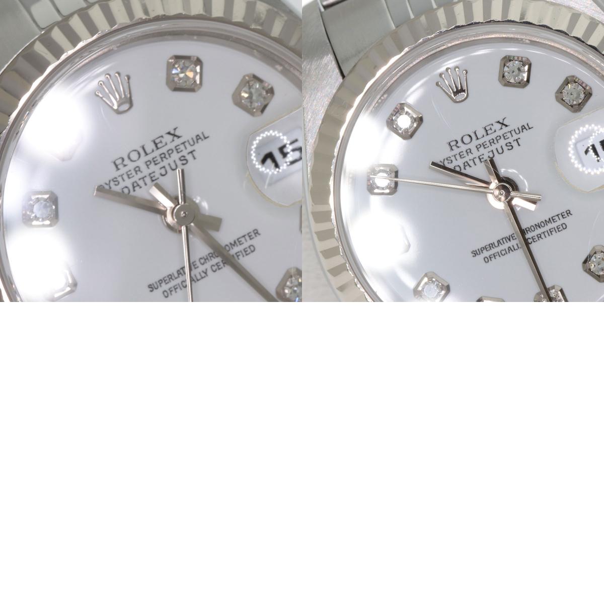 ROLEX ロレックス 79174G デイトジャスト 10P ダイヤモンド 腕時計 SS レディース 中古