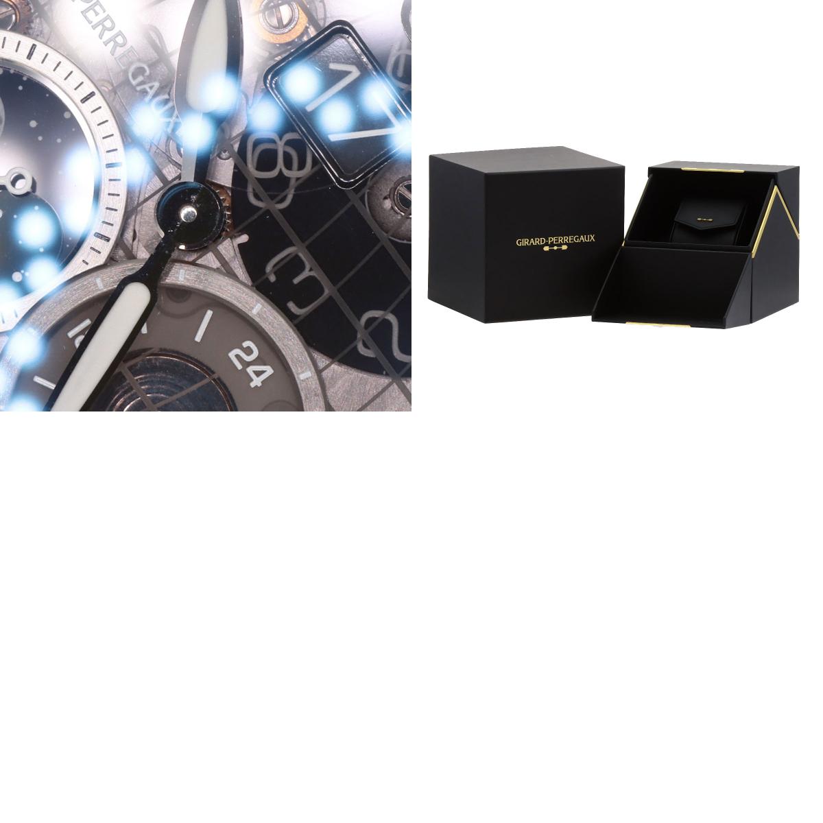 GIRARD-PERREGAUX ジラール・ペルゴ 49655-11-231-BB6A トラベラームーンフェイズ&GMT 腕時計 SS メンズ 中古