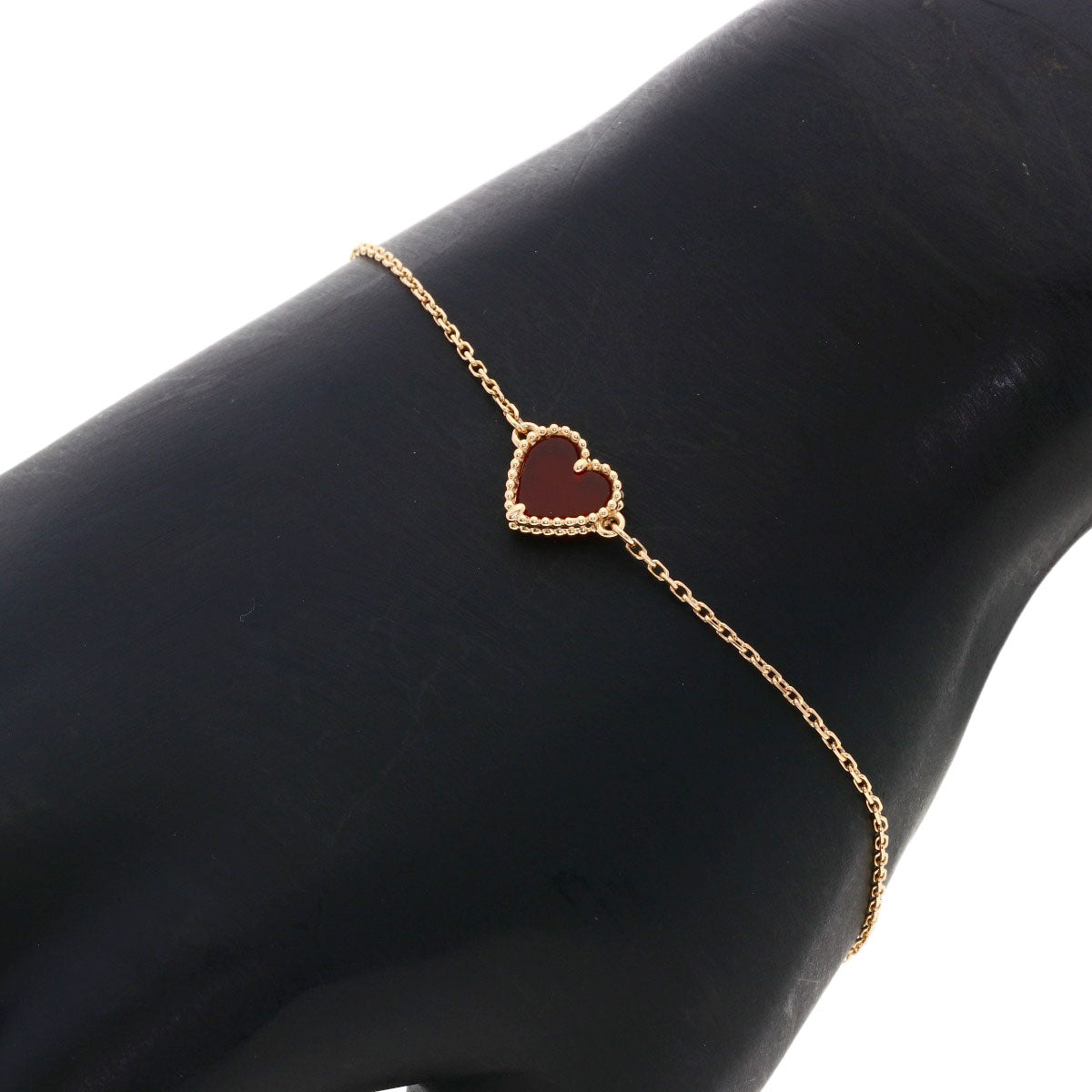 Van Cleef & Arpels ヴァンクリーフ&アーペル スウィート ハート カーネリアン ブレスレット K18PG レディース 中古