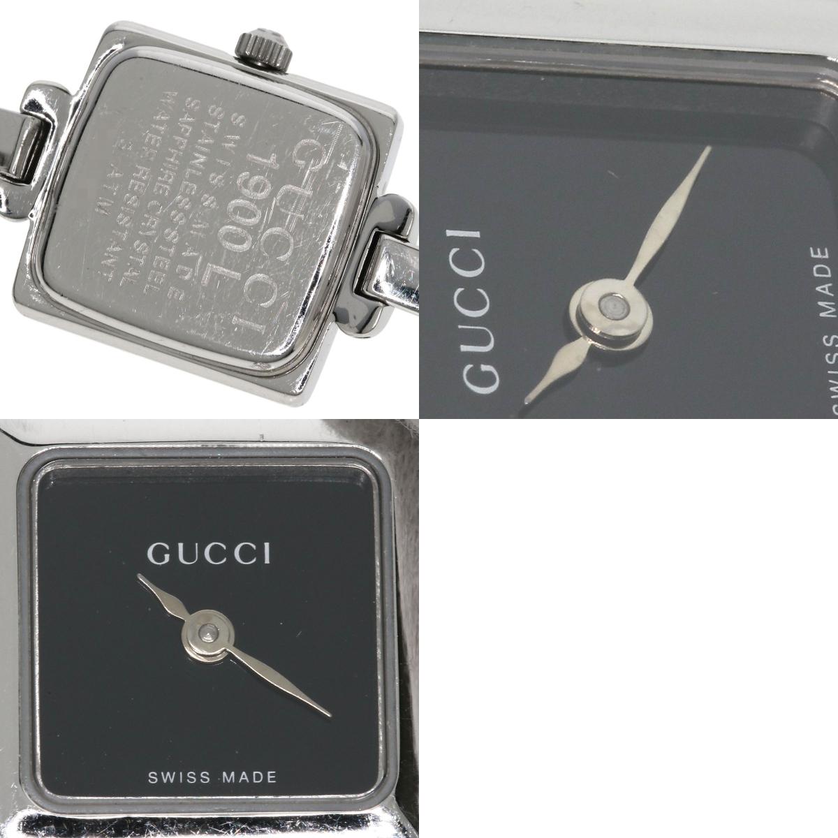 GUCCI グッチ 1900L スクエアフェイス バングル 腕時計 SS レディース 中古