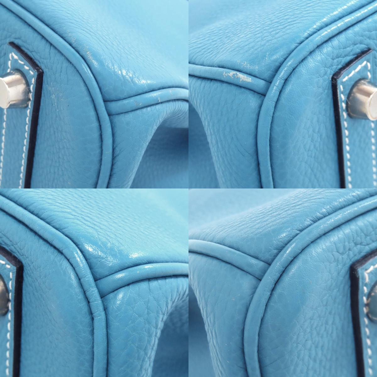 HERMES エルメス バーキン30 ブルージーン シルバー金具 ハンドバッグ エプソン レディース 中古