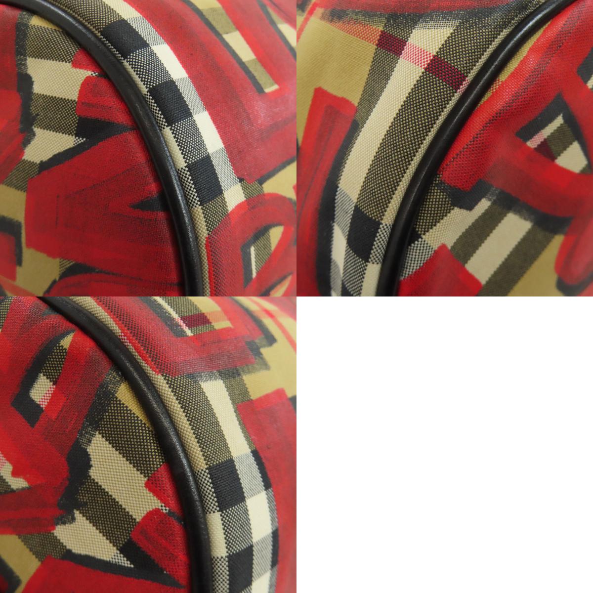 BURBERRY バーバリー ノバチェック グラフィティプリント ショルダーバッグ ナイロン レディース 中古