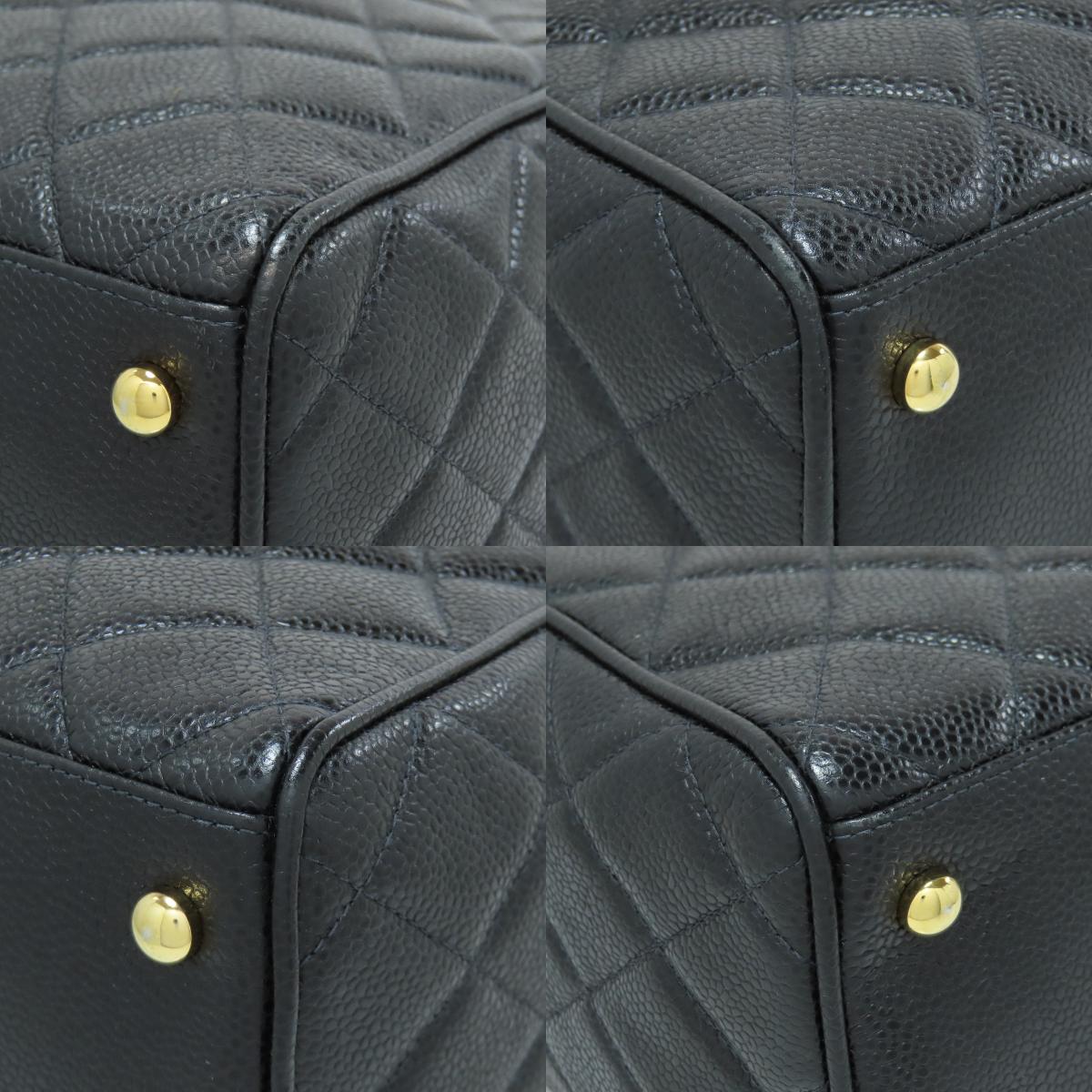 CHANEL シャネル マトラッセ ココマーク ゴールド金具 ボストンバッグ グレインド カーフスキン レディース 中古