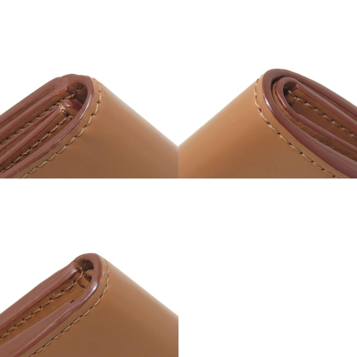 BURBERRY バーバリー ロゴ 二つ折り財布(小銭入れなし) レザー レディース 中古