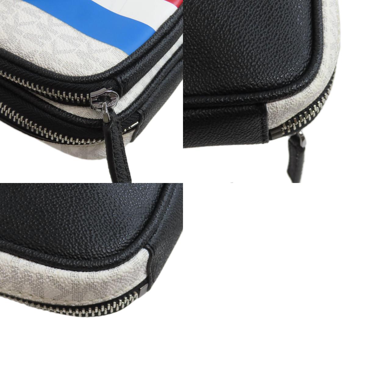 Michael Kors マイケルコース MKシグネチャー ストライプ ショルダーバッグ PVC レディース 中古