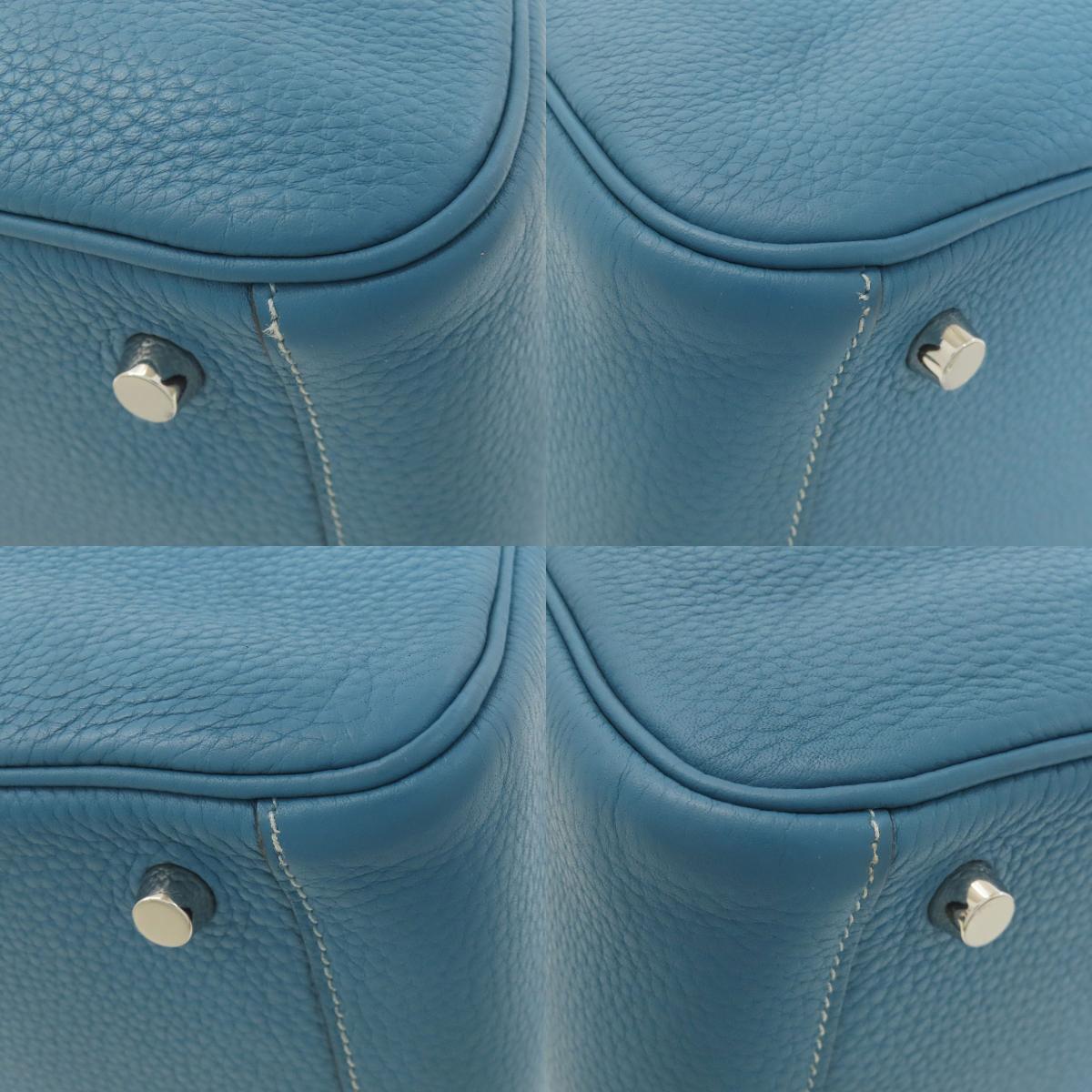 HERMES エルメス リンディ26 ブルージーン シルバー金具 ハンドバッグ トリヨン レディース 中古