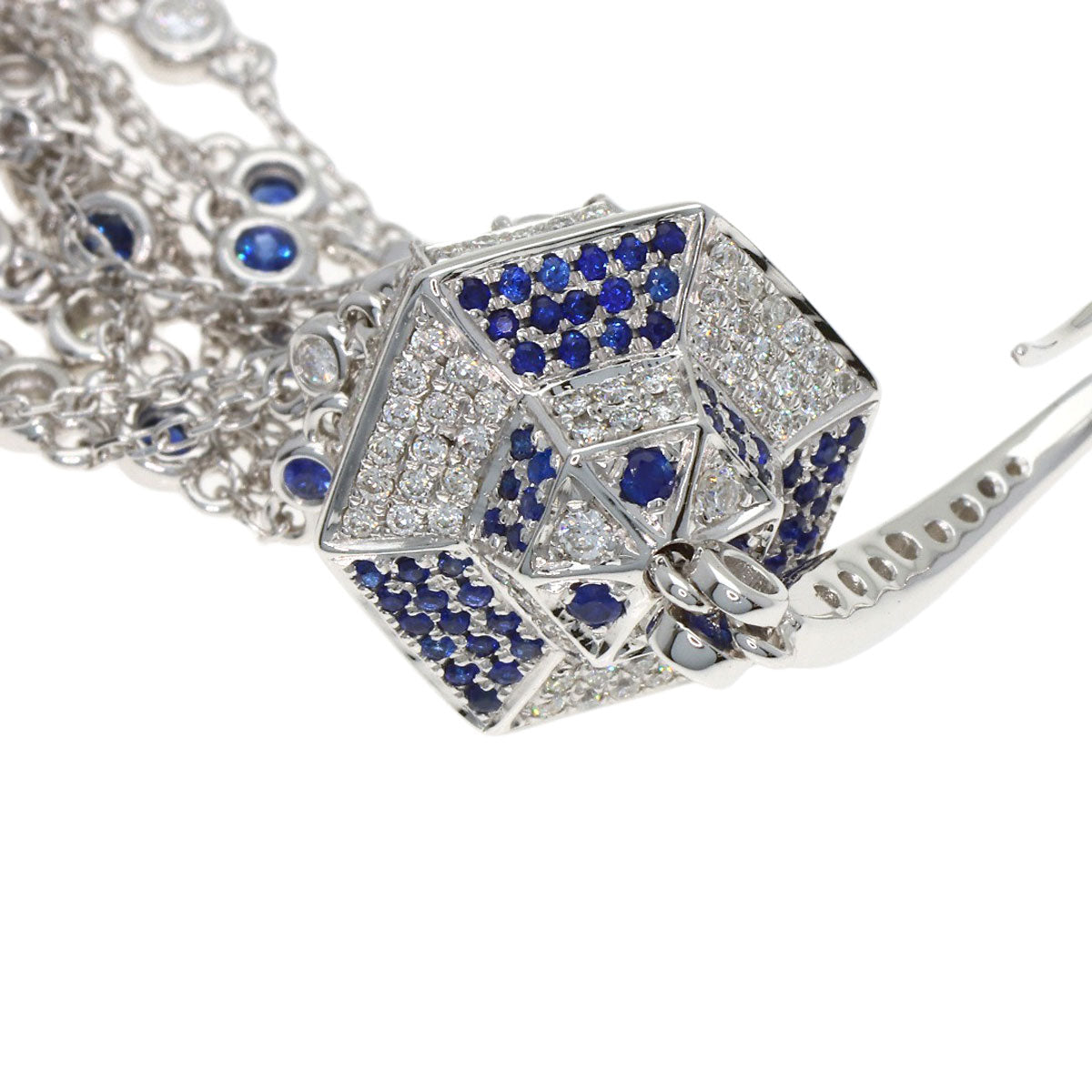 SELECT JEWELRY セレクトジュエリー サファイア ダイヤモンド ピアス K18WG レディース 中古