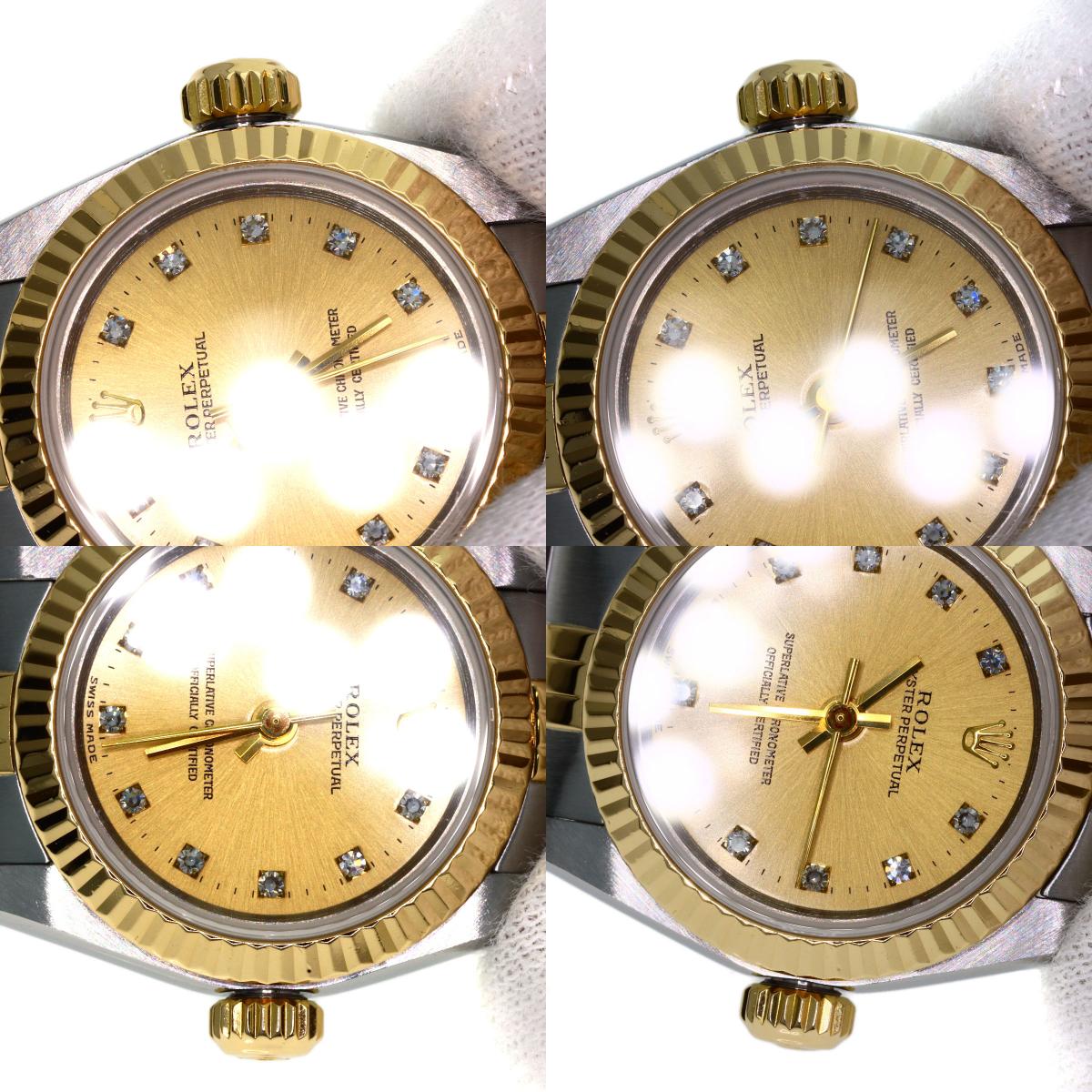 ロレックス 67193G オイスターパーペチュアル 11P ダイヤモンド 腕時計 中古 商品画像20