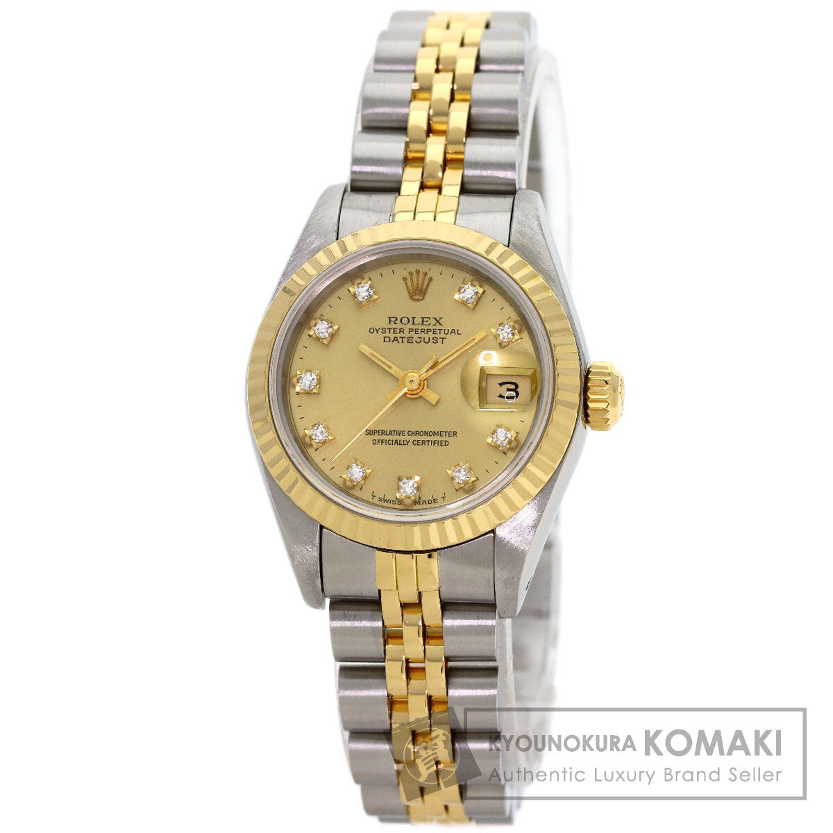 ROLEX ロレックス/DATE JUST 10P ダイヤ/コンピューター文字盤/69173G/U88****/ROLEX/ABランク/91【中古】 ロレックス デイトジャスト 10P ダイヤモンド 69173G 腕時計 中古 | 京