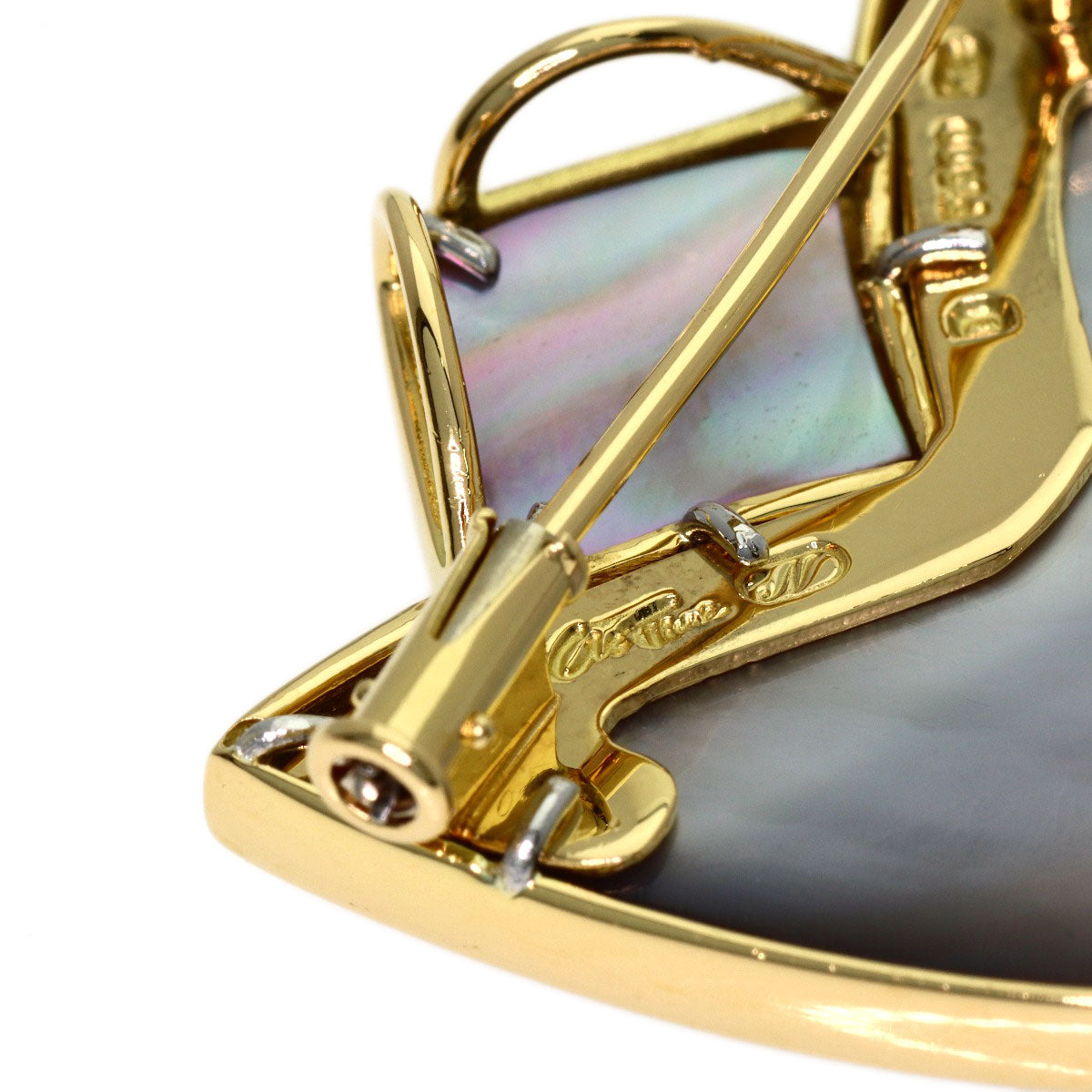 石川暢子 As Time ダイヤモンド ルビー シェル ブローチ 中古 商品画像8