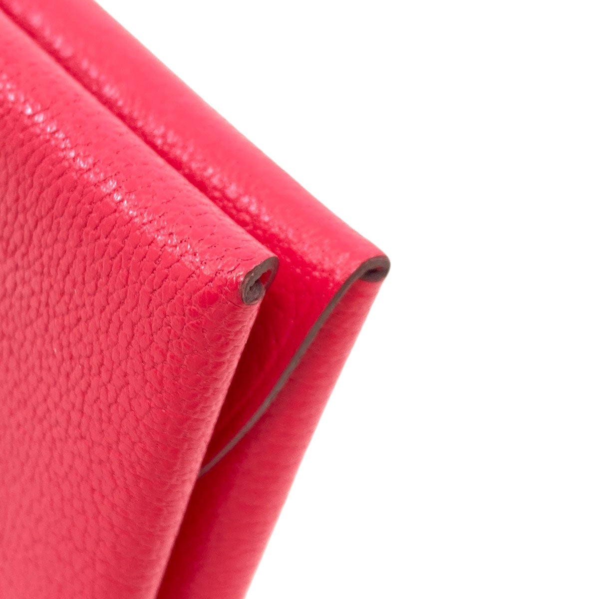 HERMES エルメス カルヴィ デュオ ローズエクストリーム シルバー金具 カードケース シェーブルシャムキラ レディース 中古