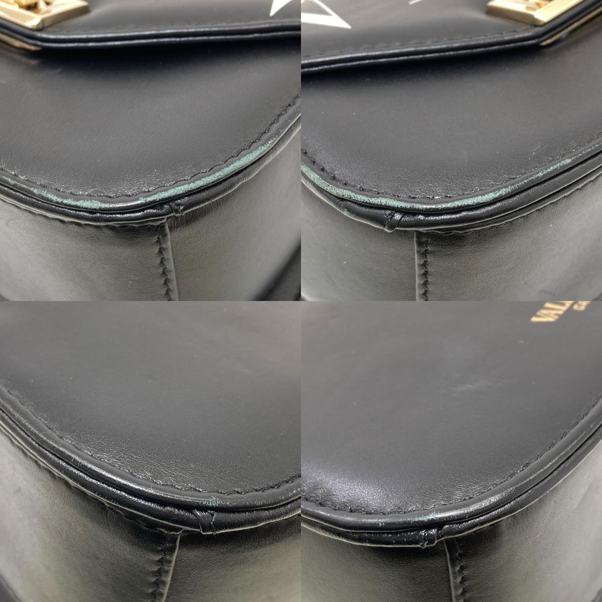 VALENTINO バレンティノ VLTNロゴ ショルダーバッグ レザー レディース 中古