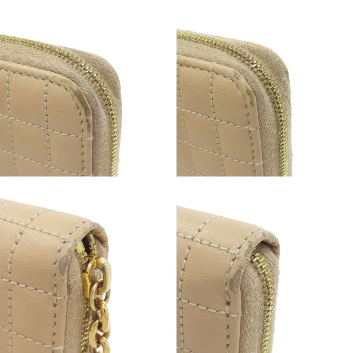 CELINE セリーヌ ラウンドファスナー キルティング 長財布(小銭入れあり) レザー レディース 中古
