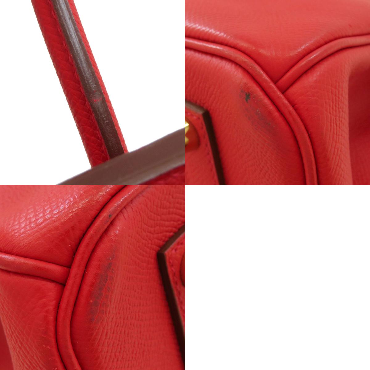 エルメス バーキン35 ルージュカザック ゴールド金具 ハンドバッグ 中古 商品画像20