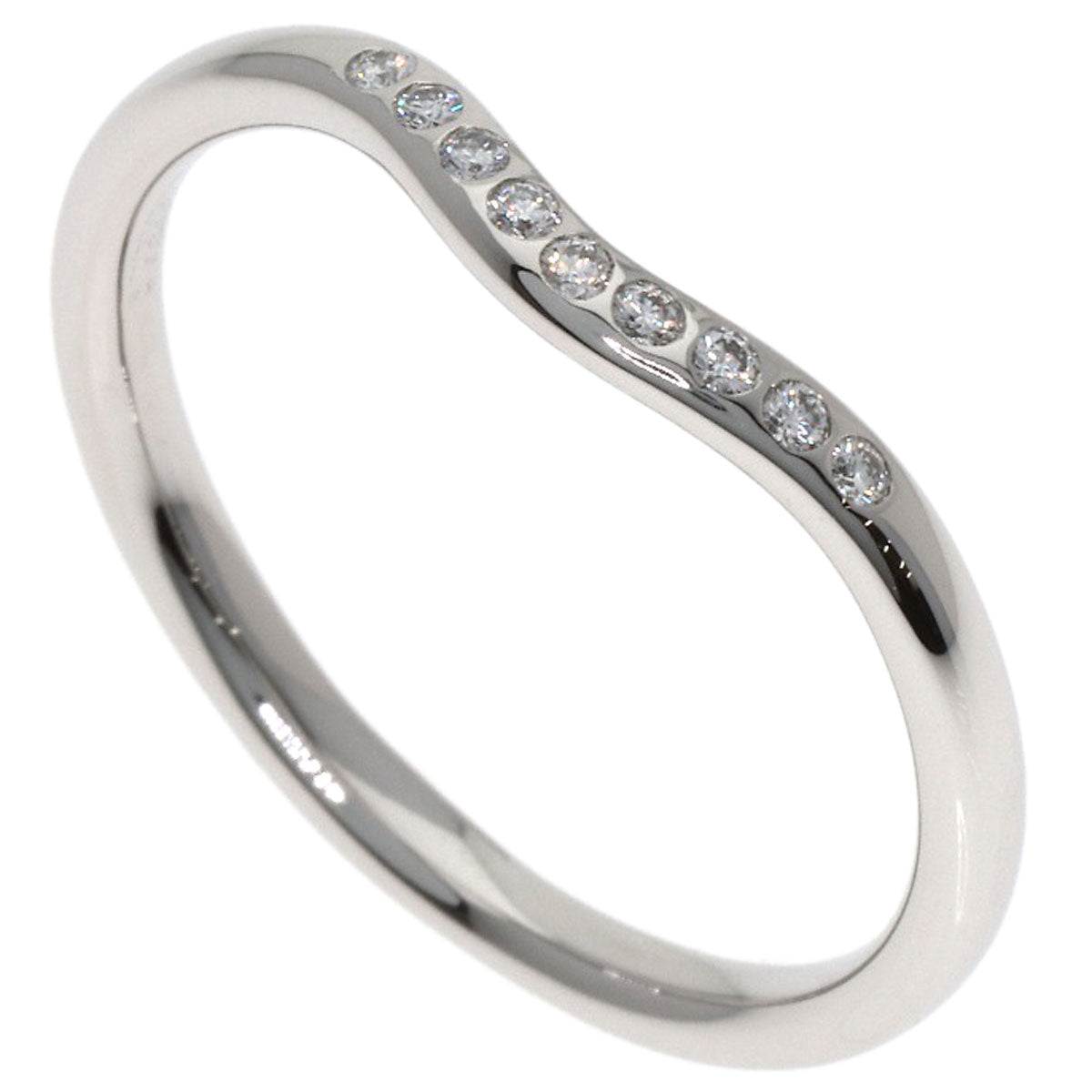 TIFFANY&Co. ティファニー カーブドバンド ダイヤモンド リング・指輪 PT950 レディース 中古