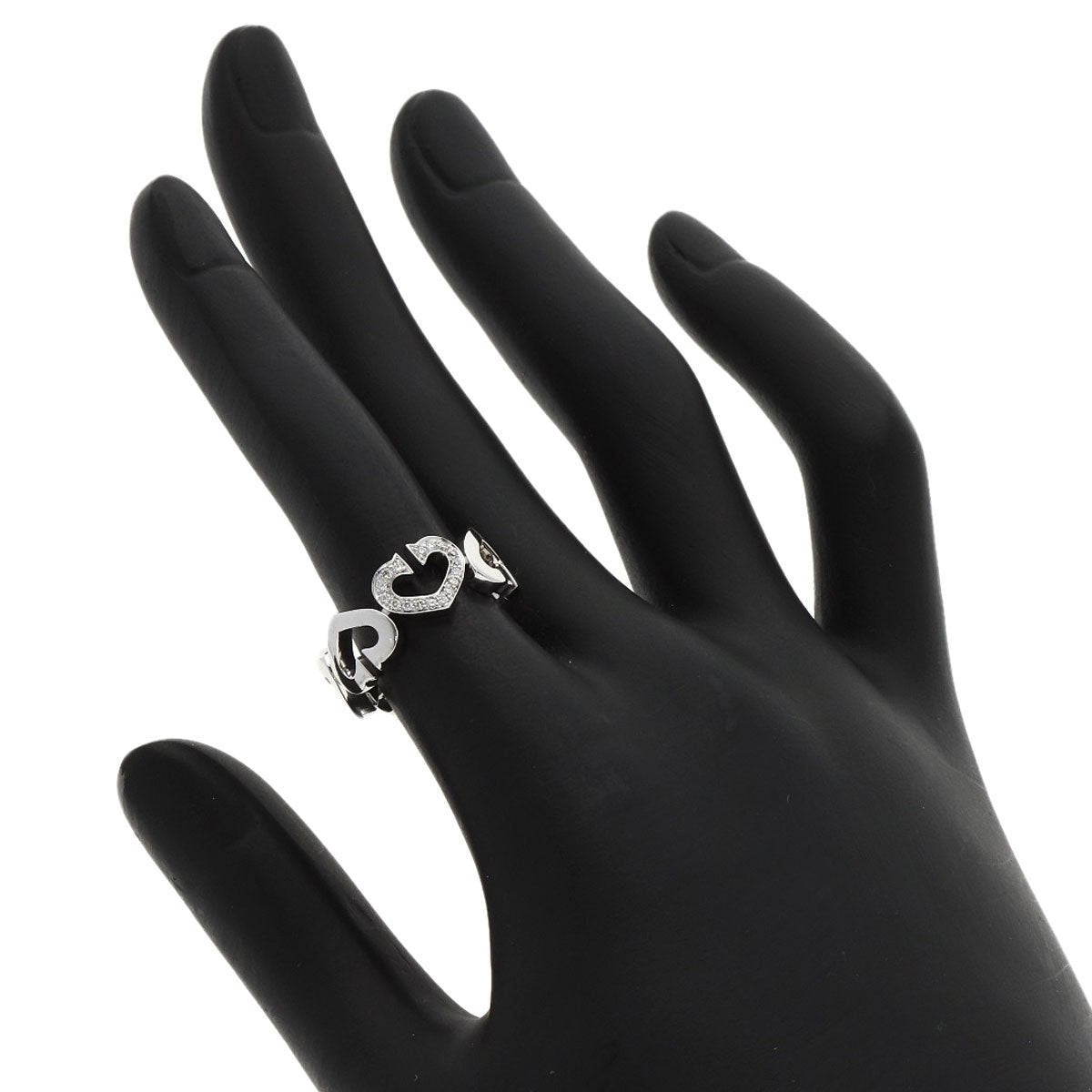 CARTIER カルティエ Cハート ダイヤモンド #49 リング・指輪 K18WG レディース 中古