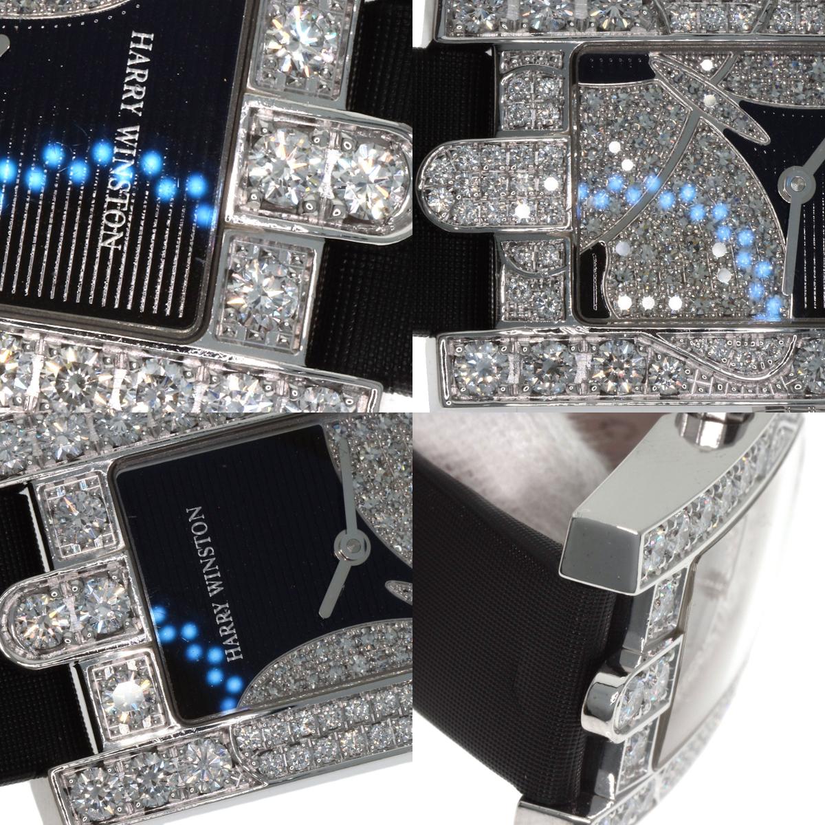 HARRY WINSTON ハリーウィンストン 310LQW アヴェニュー ナイト パピヨン 腕時計 K18WG レディース 中古