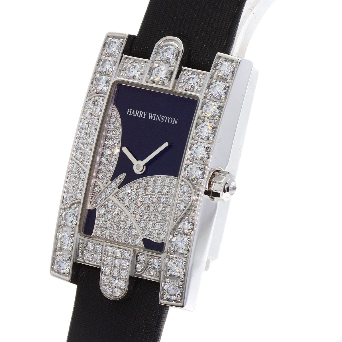 HARRY WINSTON ハリーウィンストン 310LQW アヴェニュー ナイト パピヨン 腕時計 K18WG レディース 中古