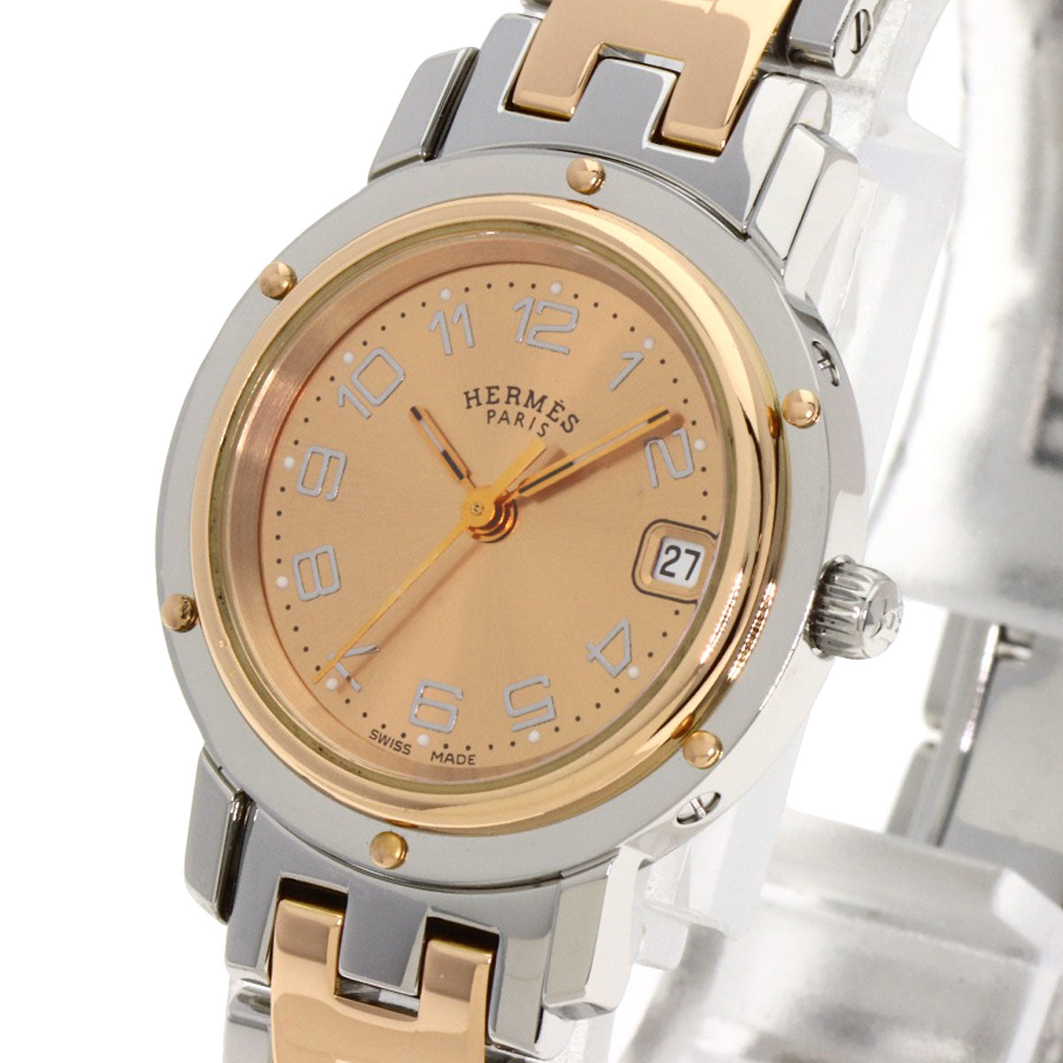 HERMES エルメス CL4.221 クリッパー 新バックル 腕時計 SS レディース 中古