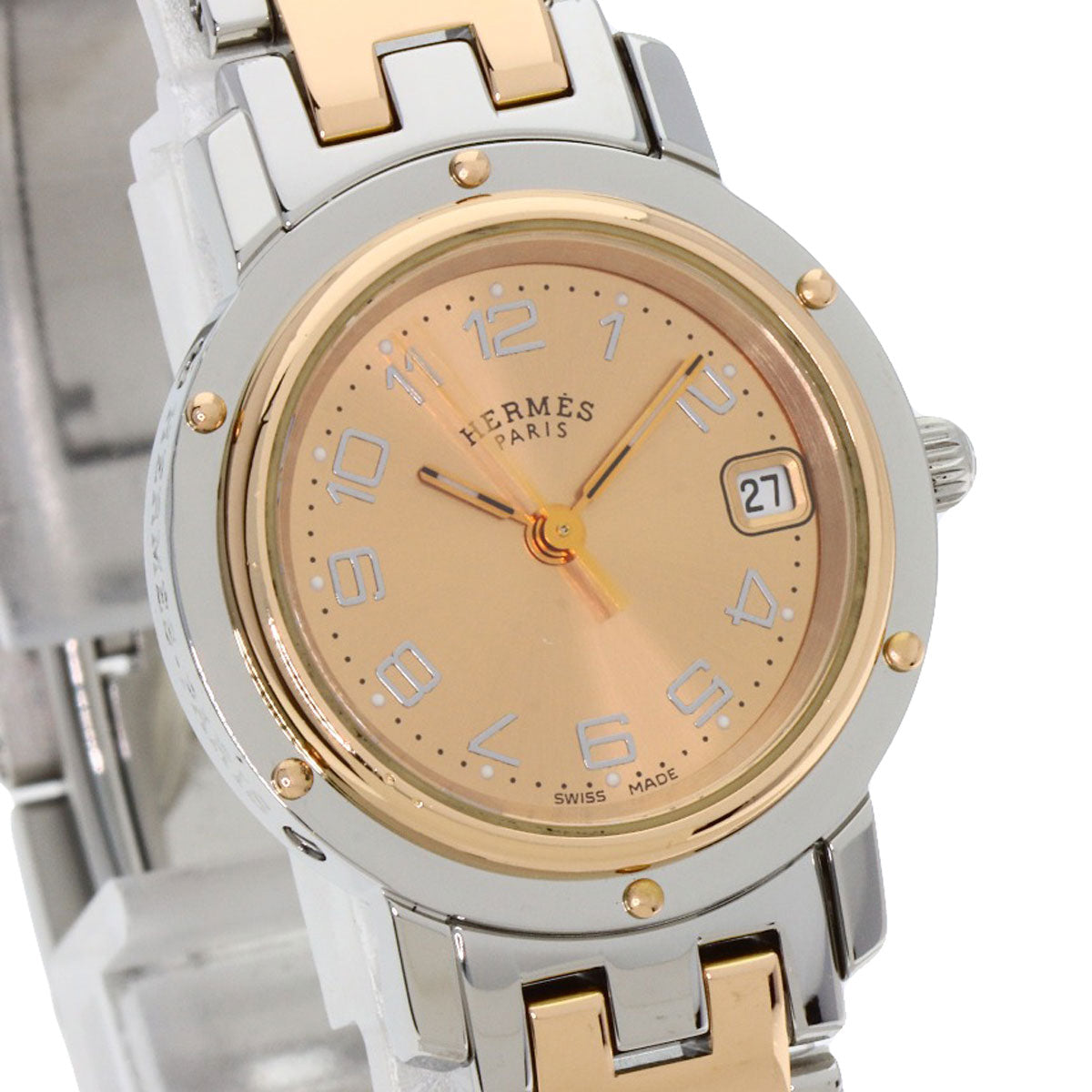 HERMES エルメス CL4.221 クリッパー 新バックル 腕時計 SS レディース 中古