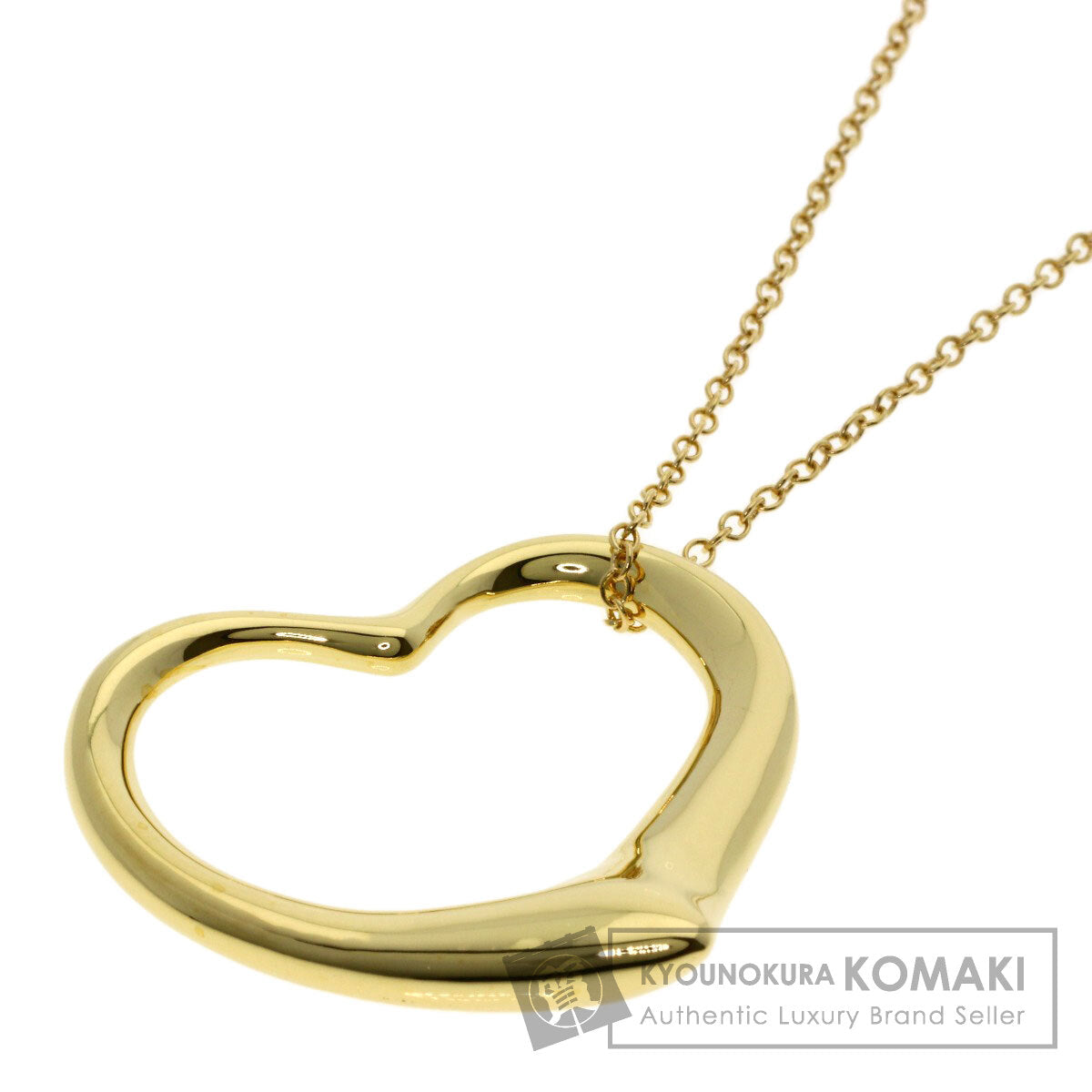 TIFFANY&Co. ティファニー オープンハート ミディアム ロング ネックレス K18YG レディース 中古